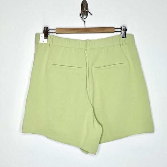 Abercrombie & Fitch Pleated High Rise Shorts Green Womens M Minimalist Preppy - Picture 5 of 6